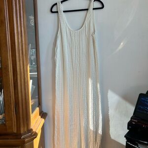 Zara Cream Textured Sleeveless Dress